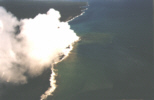 A lava tube reaches the sea