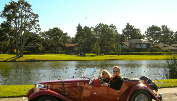Bill and Carrie enjoying a spin in the MG TD