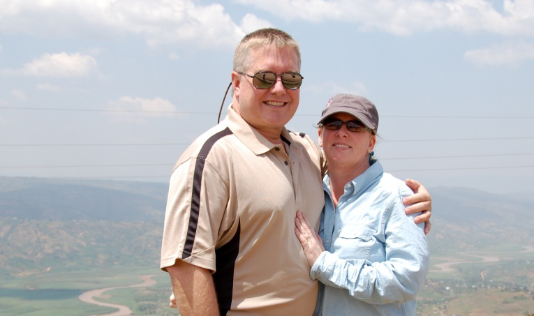 Bill and Carrie above Rwanda